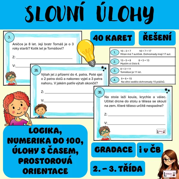 SLOVNÍ ÚLOHY - KARTIČKY