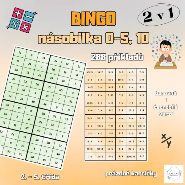 BINGO 2 v 1 - násobilka