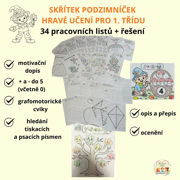SKŘÍTEK PODZIMNÍČEK - HRAVÉ UČENÍ PRO 1. TŘÍDU