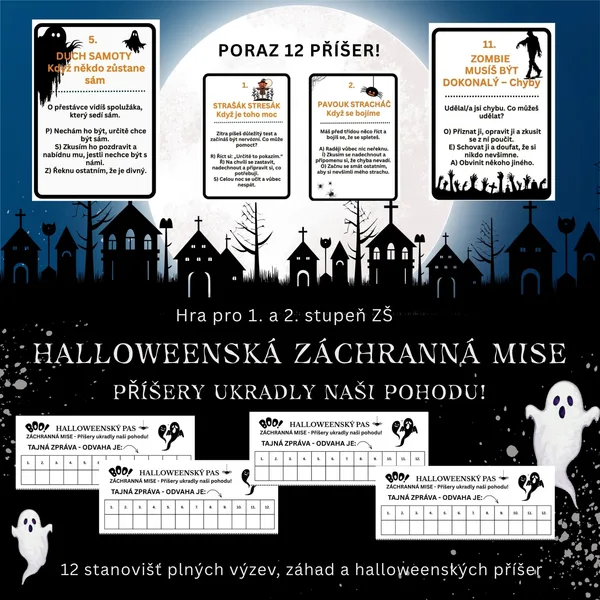 Halloweenská běhačka - záchranná mise – 12 stanovišť
