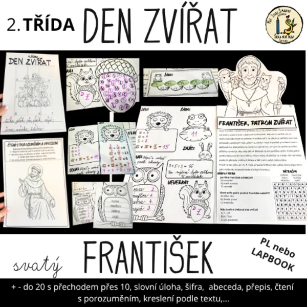DEN ZVÍŘAT, SVATÝ FRANTIŠEK – 2. TŘÍDA PL nebo LAPBOOK
