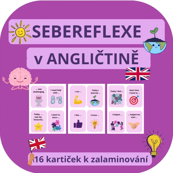 Sebereflexe- kartičky do angličtiny
