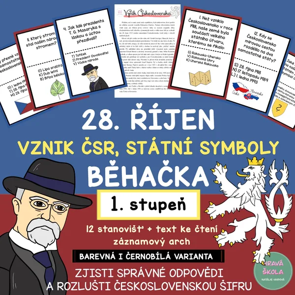 VZNIK ČSR, STÁTNÍ SYMBOLY - BĚHAČKA S TAJENKOU
