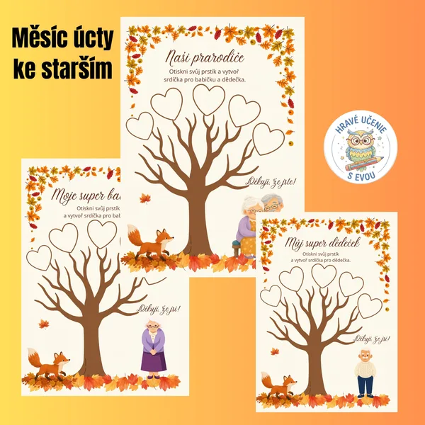 Měsíc úcty ke starším – tvořivé pracovní listy pro babičku a dědečka