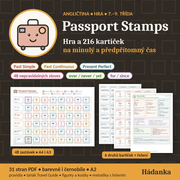 Passport Stamps: hra na minulý a předpřítomný čas
