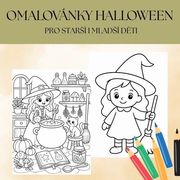 Halloweenské omalovánky