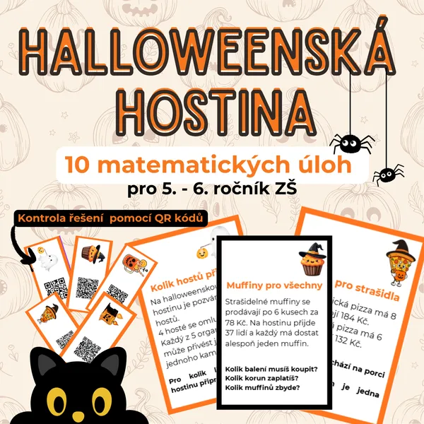 Halloweenská hostina - matematické úlohy pro 5.-6. ročník ZŠ