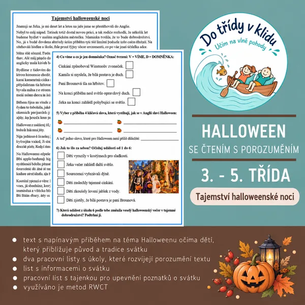 HALLOWEEN se čtením s porozuměním pro 3. - 5.třídu