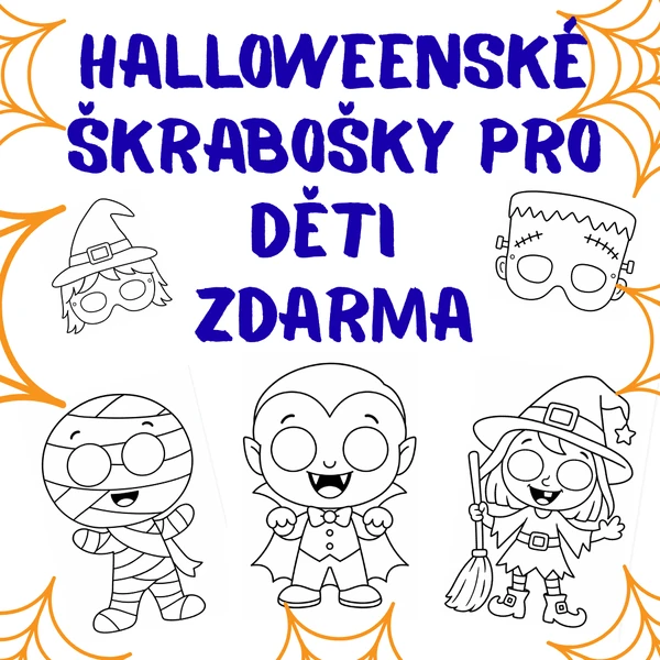 Halloweenské škrabošky pro děti – ZDARMA