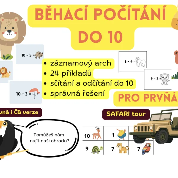 Běhací počítání do 10 - 1. třída