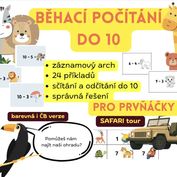 Běhací počítání do 10 - 1. třída