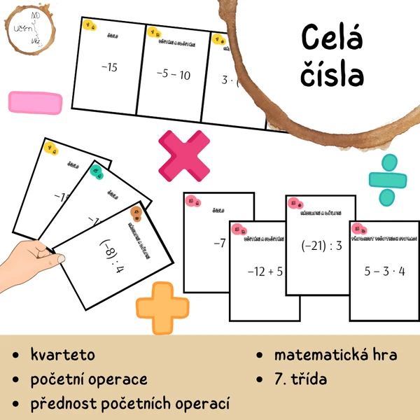 Celá čísla – kvarteto (početní operace)