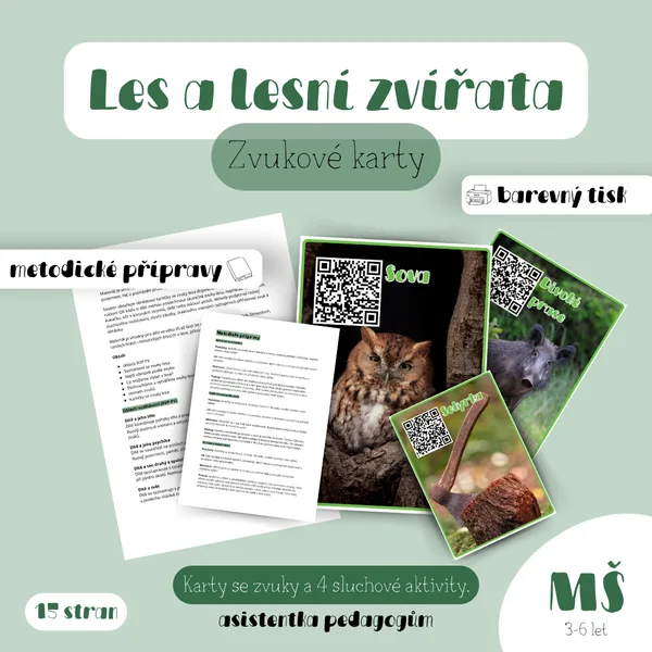 Les a lesní zvířata – Zvukové a demonstrační karty