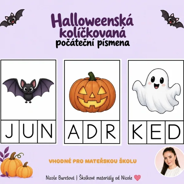 Halloweenská kolíčkovaná - počáteční písmena