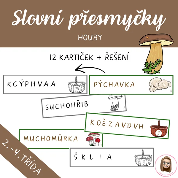HOUBY - slovní přesmyčky