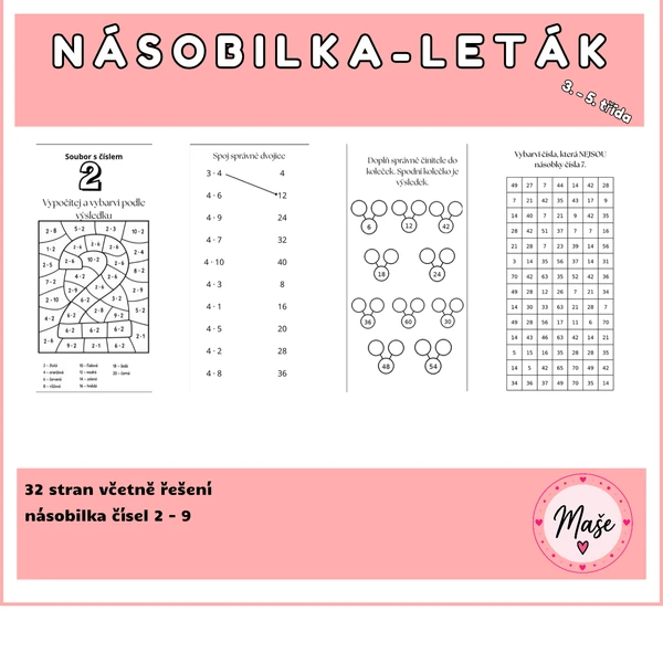 Násobilka - letáky s úkoly
