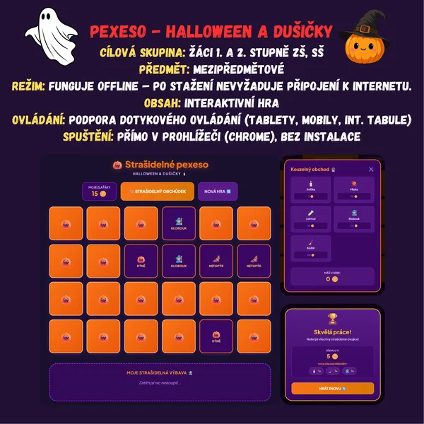 Pexeso - Halloween a Dušičky