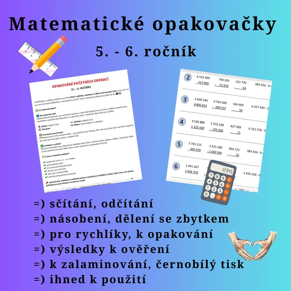 Matematické opakovačky 5. - 6. ročník