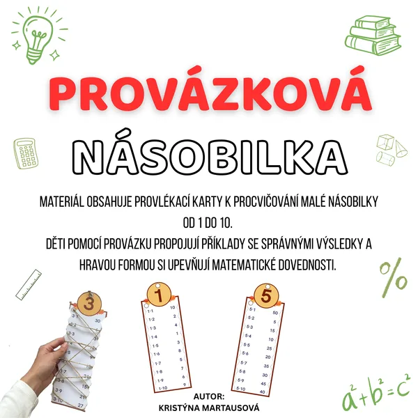 Provázková násobilka - Počítej a provlékej 🧵🔢