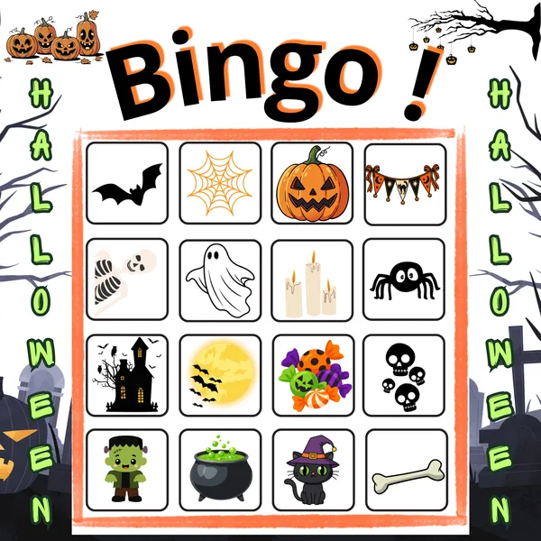 HALLOWEENSKÉ BINGO PRO DĚTI 👻 | 20 HRACÍCH KARET + LOSOVACÍ KARTIČKY