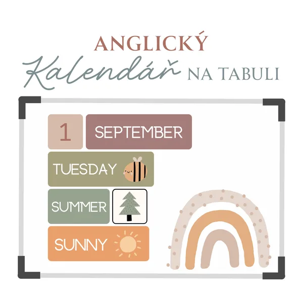 Anglický kalendář na tabuli