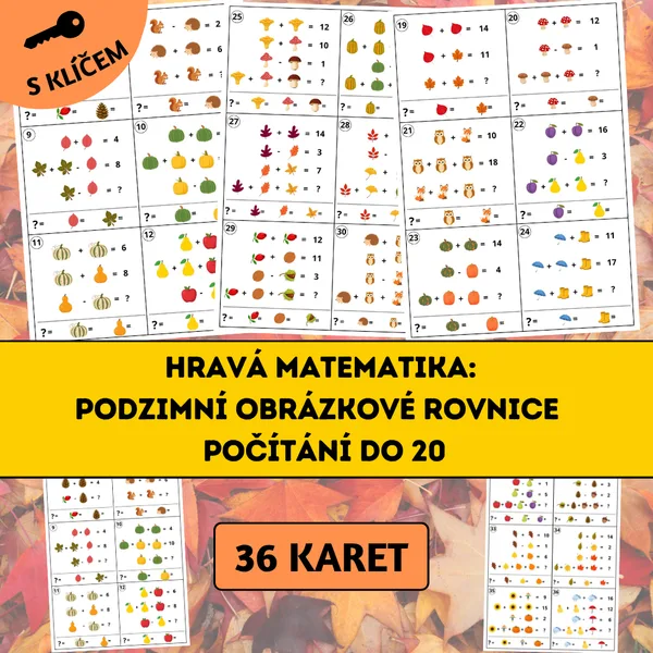 Hravá matematika: Podzimní obrázkové rovnice – počítání do 20