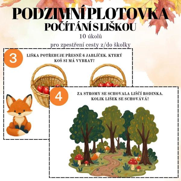 Podzimní plotovka - počítání s liškou
