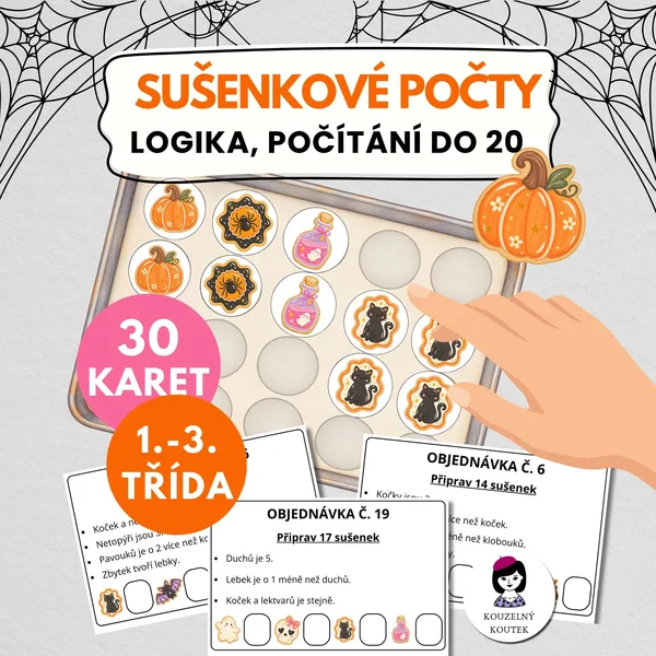 Halloweenské sušenky| Sčítání a odčítání do 20 | Logika | Počty | Matematika