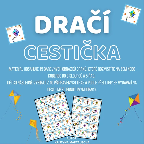 Dračí cestička - Pohybový chodníček s barevnými dráčky🪁🍂