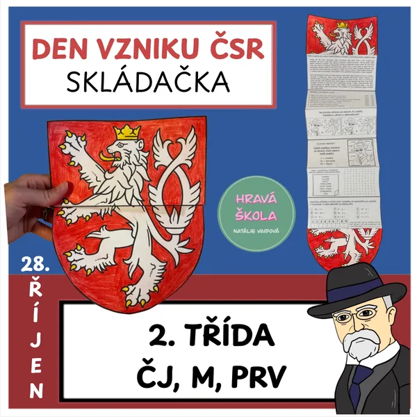 DEN VZNIKU ČSR, 28. ŘÍJEN - SKLÁDAČKA -2.  ROČNÍK- UČIVO ČJ, M, PRV