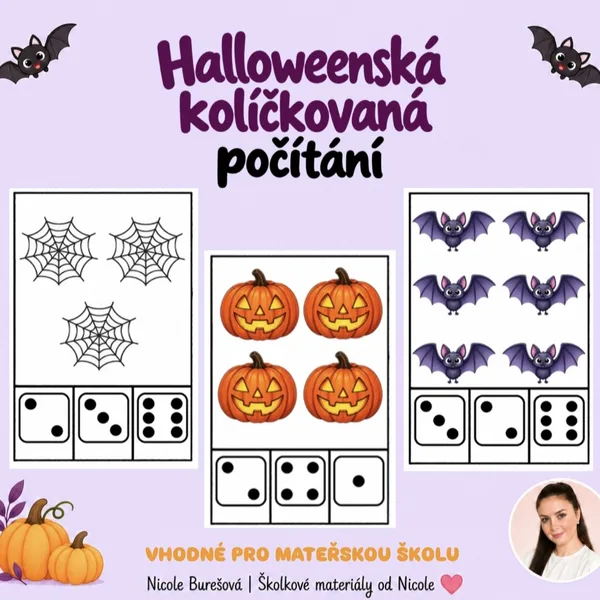 Halloweenská kolíčkovaná - počítání