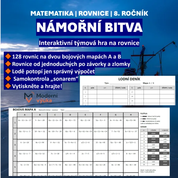 🚢 Námořní bitva | Týmová hra na lineární rovnice