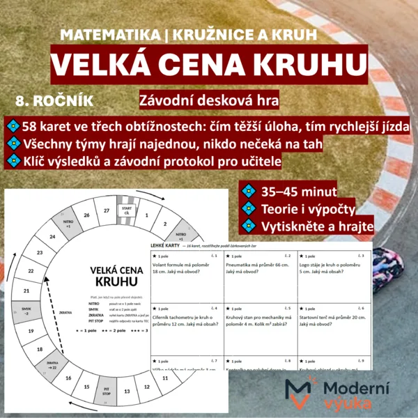 🏎️ Velká cena kruhu | Závodní desková hra na kružnici a kruh