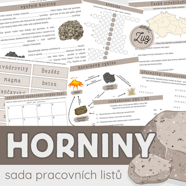 Horniny - SADA PRACOVNÍCH LISTŮ