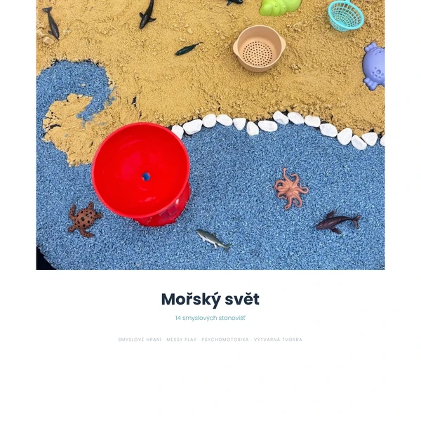 Mořský svět – kompletní lekce smyslového hraní (14 stanovišť)