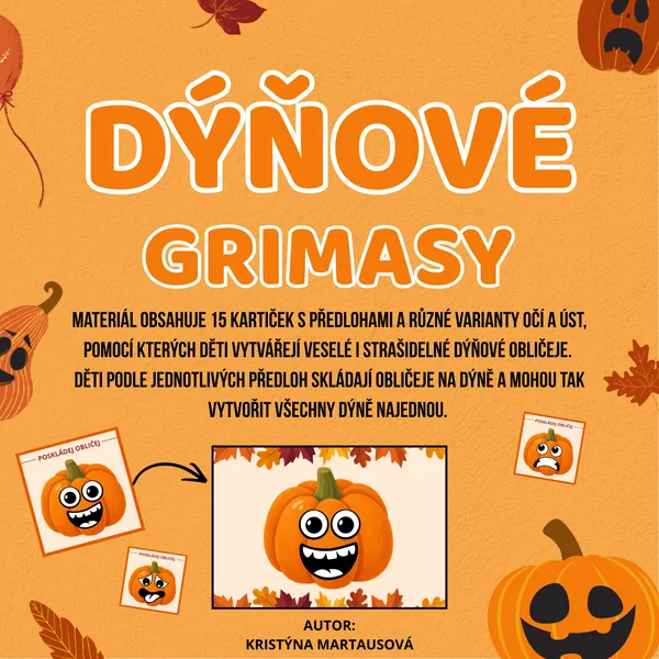 Dýňové grimasy - Skládej podle předlohy 🎃🍂
