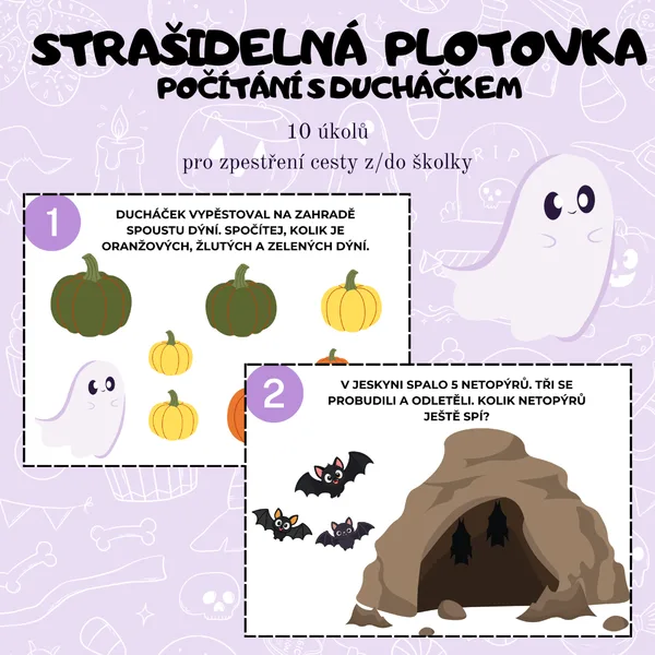 Strašidelná plotovka - počítání s Ducháčkem