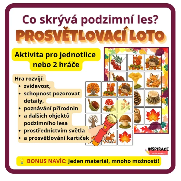 Co skrývá podzimní les? Prosvětlovací LOTO 🔦