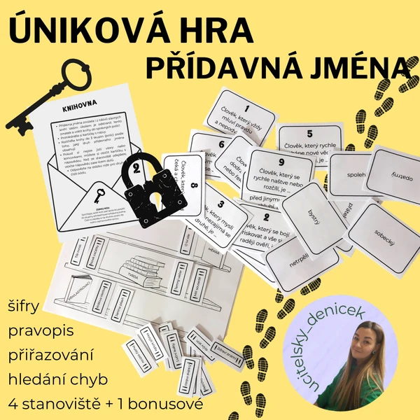 Úniková hra - přídavná jména