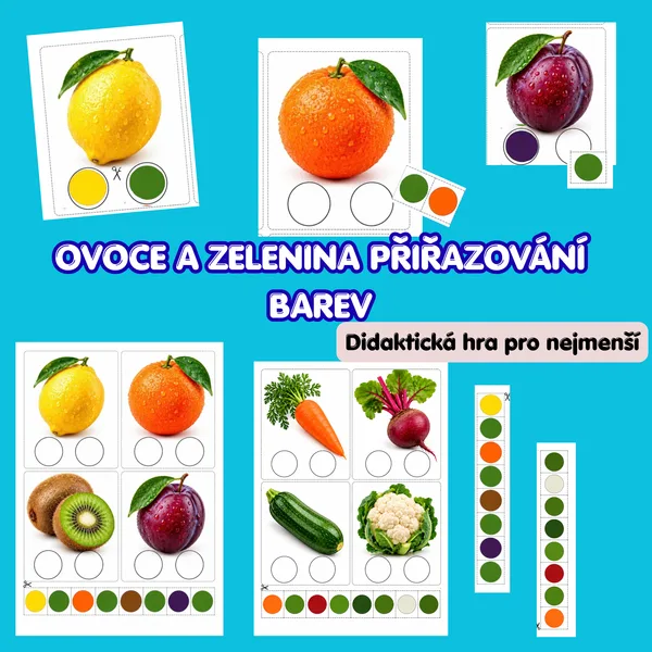 Ovoce a zelenina – Přiřaď barvy | Didaktická hra