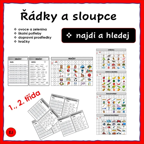 ŘÁDKY A SLOUPCE - Najdi a doplň