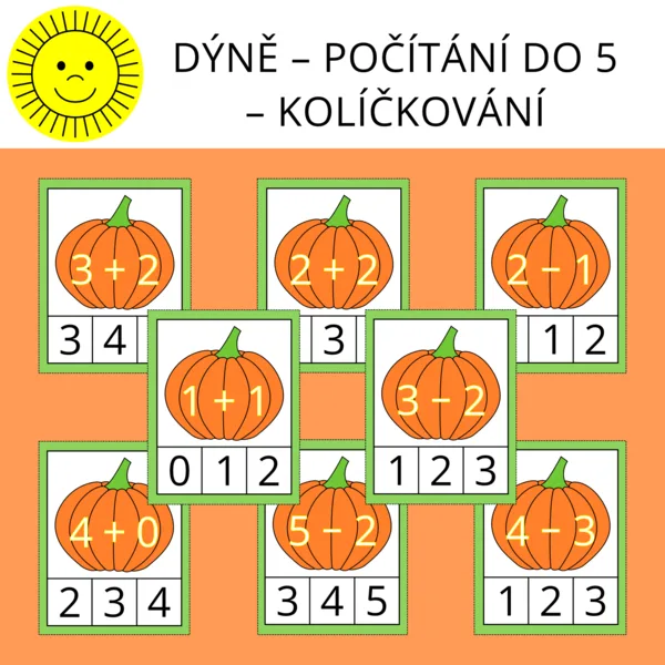 DÝNĚ – POČÍTÁNÍ DO 5 – KOLÍČKOVÁNÍ