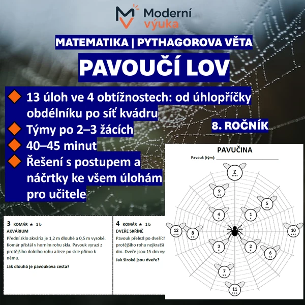 🕷️ Pavoučí lov | Prostorová hra na Pythagorovu větu