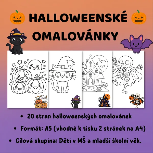🎃 HALLOWEENSKÉ OMALOVÁNKY 🎃