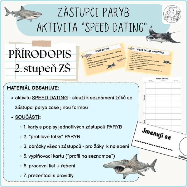 Zástupci paryb - aktivita Speed dating