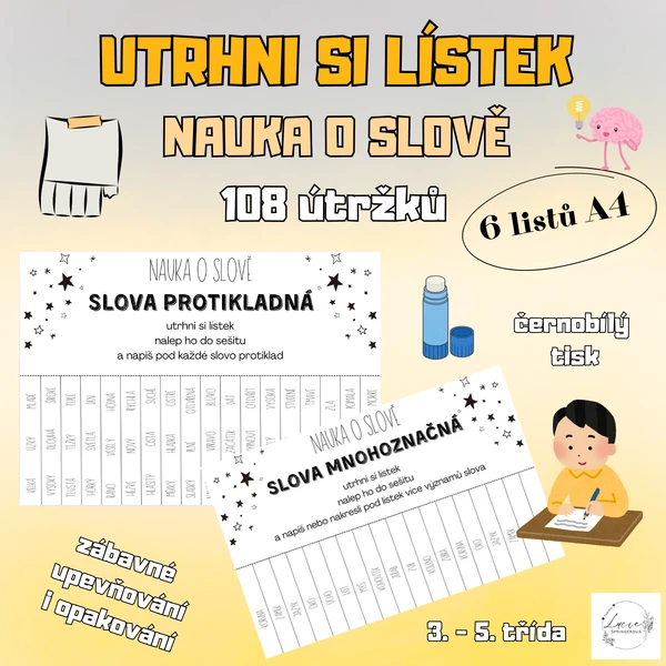 UTRHNI SI LÍSTEK - NAUKA O SLOVĚ