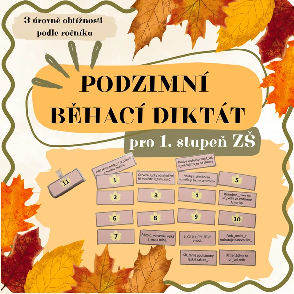 Podzimní běhací diktát pro 1. stupeň