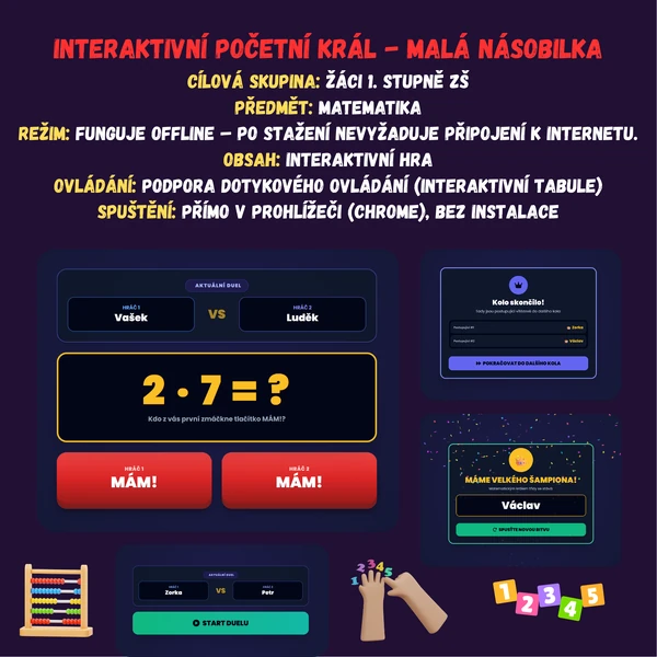 Interaktivní početní král - Malá násobilka