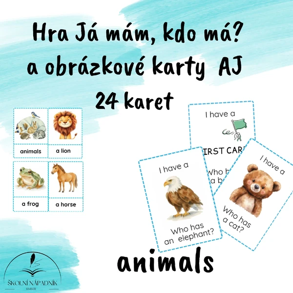 Já mám, kdo má? – Zvířata / Animals (Angličtina) + Flashcards