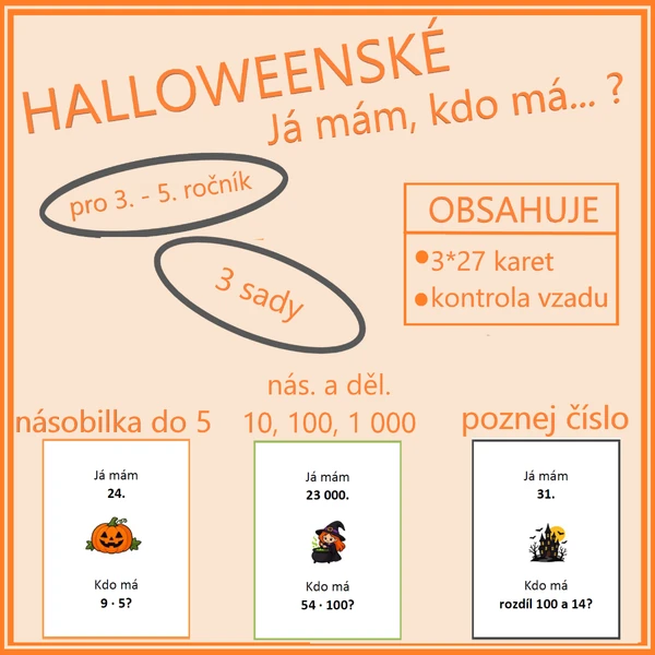 Halloweenské Já mám, kdo má…? (3 sady)
